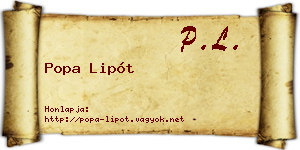 Popa Lipót névjegykártya